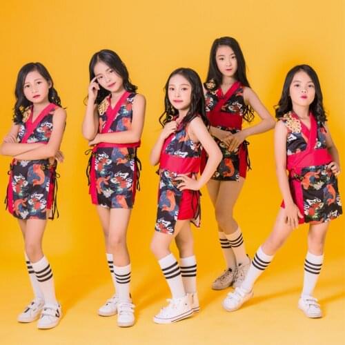 Chinese Style Children Jazz Dance Costume National Clothes Female Catwalk Show Hip-Hop Street Performance Clothes Tide DWY3144