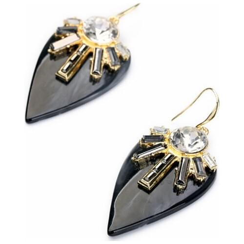 Bulk Price Two Tone Classic Leaf Manual Earrings Gold Color 2014 Winter Clothes Accessory