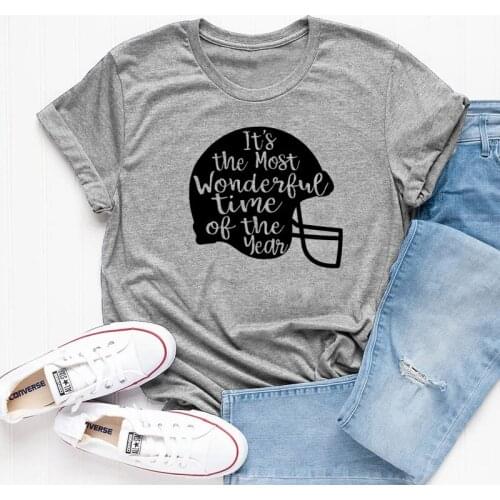 It’s The Most Wonderful Time Of The Year T-shirt Casual Unisex Crewneck Graphic Football Tshirt Women Slogan Game Day Tees Tops