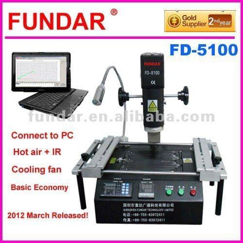Hot sale West Europe FD-5100 Hot air BGA rework station with infrared bottom heat welding machine free FEDEX