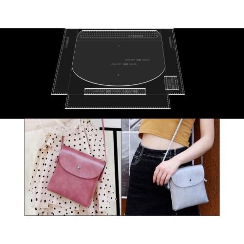 Handmade leather goods DIY leather art production acrylic version type drawings ladies small messenger bag shoulder bag paper gr