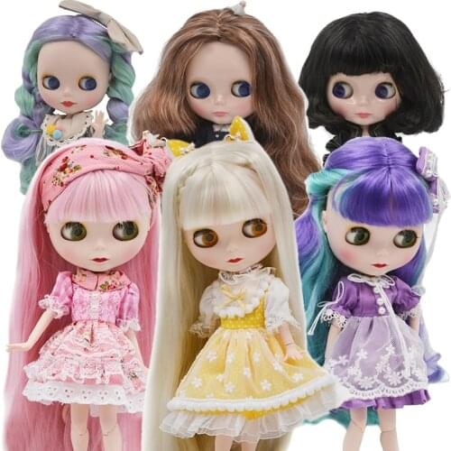 Blyth Doll BJD, Neo Blyth Doll Nude Customized Frosted Face Dolls Can Changed Makeup and Dress DIY, 1/6 Ball Jointed Dolls SO29