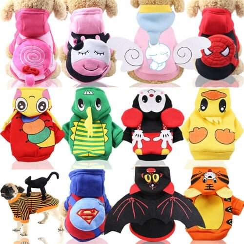New Autumn Winter Pet Coat Dog Clothes Cute Coin Bag Cartoon Dog Hoodies Cat Clothes Fleece Coat Pet Supplies Christmas