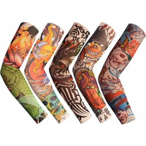 1 Pieces Cooler Summer Fake Tattoo Gloves Arm Sleeve Men Women UV Sun Protection Cool Cycling Sleeves Girls Dress Stockings