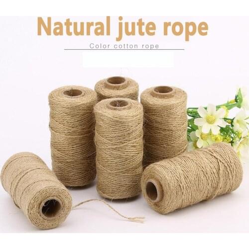 100M Handmade Hemp Linen Cords Burlap Twine Rope String DIY Craft Art Decoration Gift String Cord Wedding Tags Decoration L*5