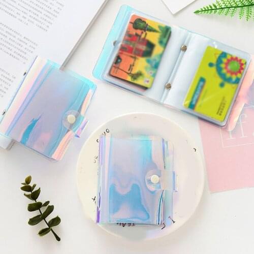 Mini Photos Album Laser Transparent Color Cute Photo Holder 3 inch 36 Pockets Mini Album beautiful Card Holder Storage Book