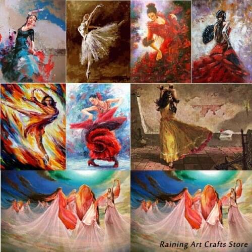 5D Diy Diamond Painting Dancer Ballet Cross Stitch Kits Full Drill Rhinestone Embroidery Elegant Lady Mosaic Picture Home Decor