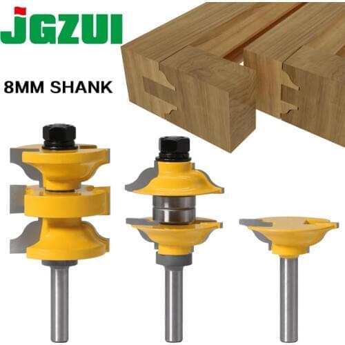 3pcs 8mm 12mm Shank Entry Interior Tenon Door Router Bit Set Ogee Matched R&S Router Bits Carving for Wood