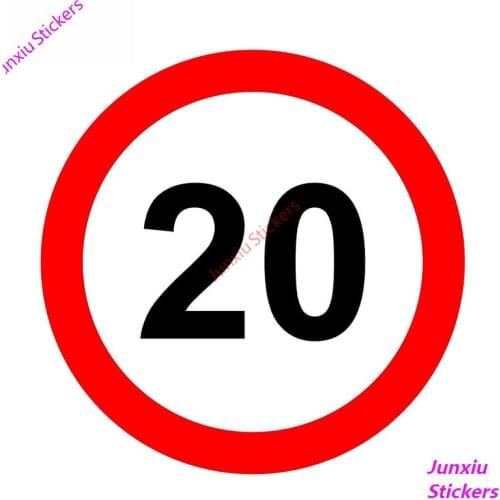 Decal Warning Speed Limit 20 Mph Speed Car Sticker Waterproof for Bumper Trunk Laptop Refrigerator Auto Accessories KK12*12cm