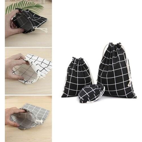 New Fresh Fabric Cotton Women Men Travel Drawstring Tote Storage Bag Organizer Bag For Underwear Toy Storage Bag Toiletry Pouch