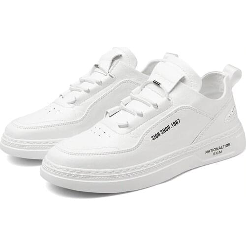 New Elevator Shoes for Men Casual Leather Sneakers Black Designer Shoes Zapatos Hombre Lofers Shoes Man White Flats Shoes