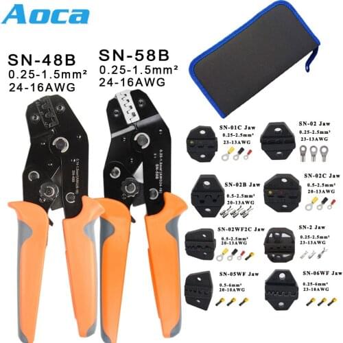 Crimping Pliers SN-48B+SN-28B=SN-58B Jaw Kit for 2.8 4.8 6.3 VH3.96/Tube/Insulation Terminals Electrical Clamp Min Tools Pliers