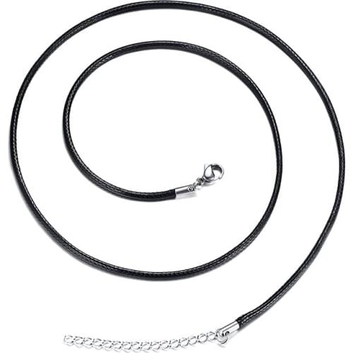 10pcs Black Wax Cord Necklace 1.5/2/3MM Cord Wax Rope Chain With Stainless Steel Rotary Clasp For DIY Necklaces Jewelry