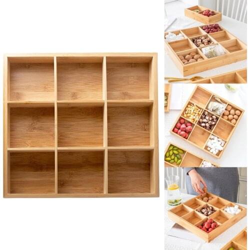 Shabby Chic Serving Tray Classic Square Wooden Snack Fruits Platter for Nuts