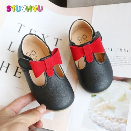 Casual Girls Shoes Hollow Bow Leather Princess Shoes for Kids Toddler 1-6 Years Old Spring and Autumn New Soft Sole Baby Shoe