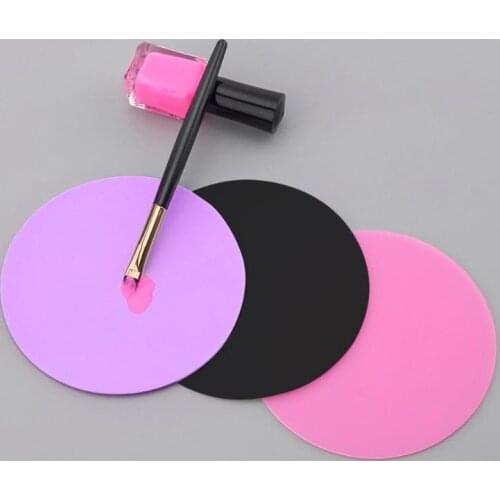 1PCS Silicone Paint Palette Mat Round Foldable Washable Nail Art Stamping Pad DIY Manicure Nail Art Tools
