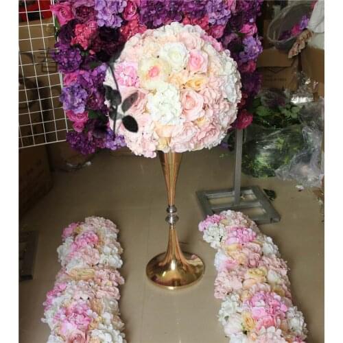 SPR wedding planning artificial rose flower wall backdrop decoration table centerpiece flower ball