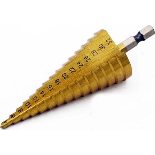 HSS Step Bits, High Speed Steel Step Drill Bits 4-32 mm Cone Drill Bits Hole Cutter For Wood, Stainless Steel, Sheet Metal