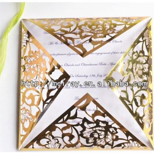Lowest price multicolor cream ivory luxury wedding invitations