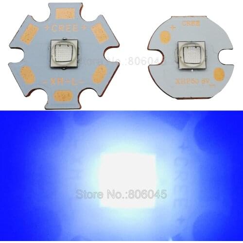 10W Epileds XML2 XM-L2 T6 5050 LED Emitte Light Royal Blue 450NM 2.9-3.2V 3A 16mm 20mm Copper PCB For DIY Fishing Flashlight