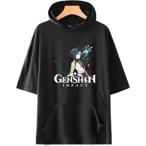 Game genshin impact cosplay Print Cropped Hoodies cotta tshirt Sweatshirts Men Women Print Pullover Unisex Tracksuit Oversized