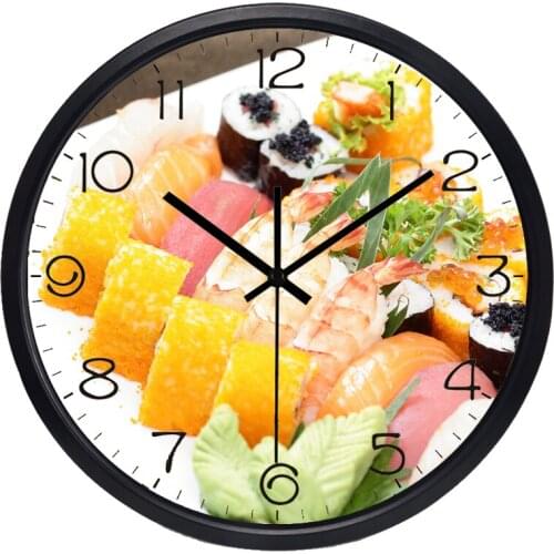 Japan Sushi Exquisite Food Wall Clock The New Home Decoration Restaurant Kitchen Clock