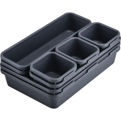 8PCS Organizer Box Fridge Drawer Storage Boxes Free-combination Spices Box Office Sundries Jewelry Pantry Forks Storage Drawers