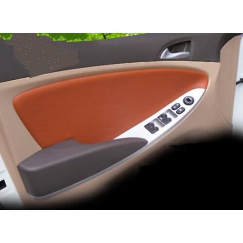 Microfibre Leather Interior Decorations Doors Panel Protective Cover For Hyundai Verna CAB158
