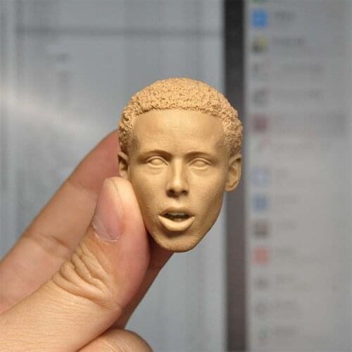 1/6 Scale Famous Sports Star Stephen Curry Unpainted Head Model Open Mouth Version for 12''Figure Body