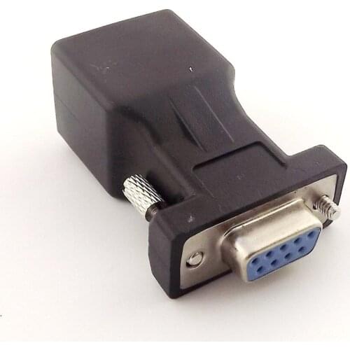 10pcs DB9 RS232 Female to RJ45 Female Extender Connector CAT5 5e Network Cable Adapter