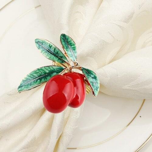 10pcs/lot Hot Sale Creative Napkin Ring Metal Fruit Napkin Buckle Napkin Holder Christmas Wedding Party Desktop Decoration