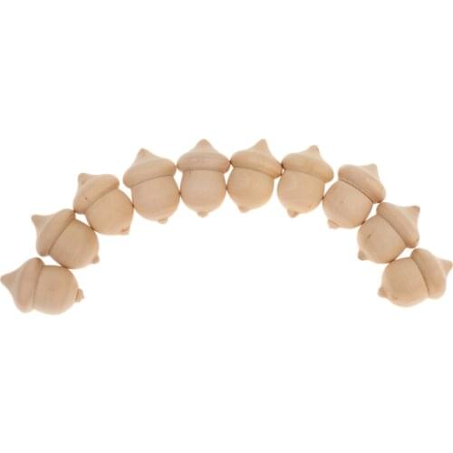 10pcs Unfinished Wood Waldorf Acorns DIY Craft Fall Wedding Decoration