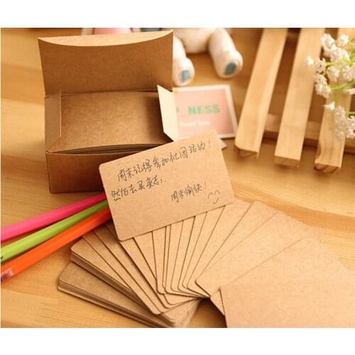 100PCS/Lot Black White Kraft Paper Blank Memo Pad Note Pads Words Leave Message Cards Planner Stickers For Students Stationary