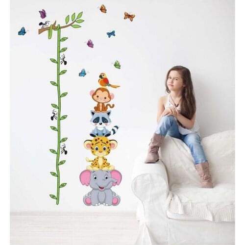 178 X 85 CM Kids Room Wall Decoration Cute Animals Height-Measuring Pvc Wall Sticker Quality Product Nice Image 2021 Trend Great Wall Sticker Model For Children Useful Product