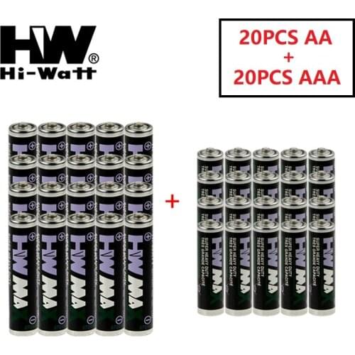 20Pcs AA R6P and 20pcs AAA R03P 1.5V Zinc manganese primary battery Carbon Super Heavy Duty batteries For Flashlight Radio Clock