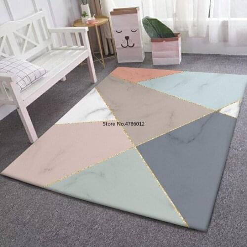 200*300cm Nordic Marble Pattern Color Irregular Geometric Splicing Living Room Bedroom Kitchen Bedside Carpet Floor Mat