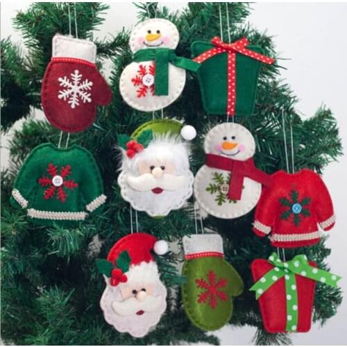 2020 foreign trade new Christmas tree decoration pendant set creative fabric small pendant gift Christmas ornaments