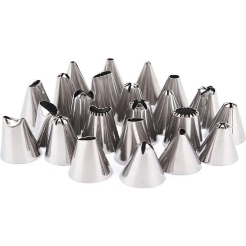 3-24pcs Icing Piping Pastry Nozzle Tips Baking Tools Cream Cake Decorating Set Stainless Steel Nozzles Cupcake