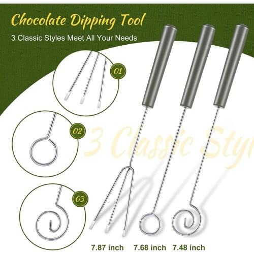 3pcs Candy Dipping Tools Chocolate Dipping Fork Spoons Set 2pcs Culinary Decorating Spoon For Decorative Plates Chef Art Pencil