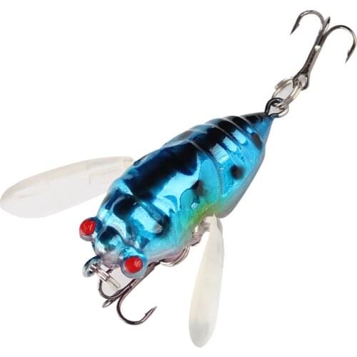 4.5cm 6.5g Topwater Insect Cicada Fishing Lure Artificial Wobblers Floating Hard Baits with 2 Fishhooks Carp Crankbait Tackle