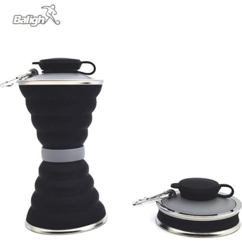 Balight 500ML Silicone Collapsible Water Bottles For Sports Drink Camping Travel Cycling Foldable Bottle Coffee Cup