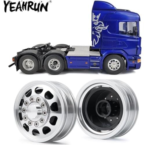 1/2PCS 1:14 Beadlock Wheels Rims Aluminum Alloy Wheel Hub for 1/14 Tamiya RC Climbing Trailer Cargo Truck Car Parts