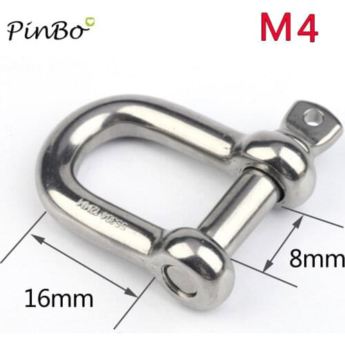 M4 2pcs 100% stainless steel 304 D- dee shackle , High quality antirust shackle , sus304 m4 dee shackle