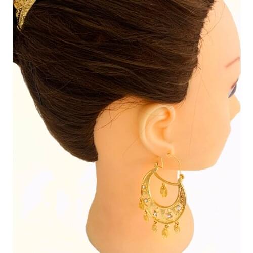 Cute Animal Ear Studs Fashion Big Golden Hedgehog Dangling Earrings for Women Girls Rhinestone Earrings