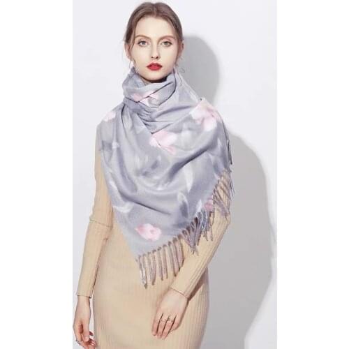 Fashion cashmere print flower tassels women pashmina warm scarves Muslim hijabs shawls bandana winter scarf hot sale 8PCS/LOT