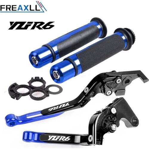 Motorcycle CNC Adjustable Foldable Brake Clutch Lever Handle Hand Grips Set For Yamaha YZF R6 1999-2004 2000 2001 2002 2003 2004