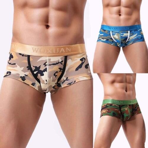 2021 Mens Shorts Boxer Sport Camouflage Print Comfort Soft Breathable Boxers Sexy Sports Sweat-wicking Breathable Panties