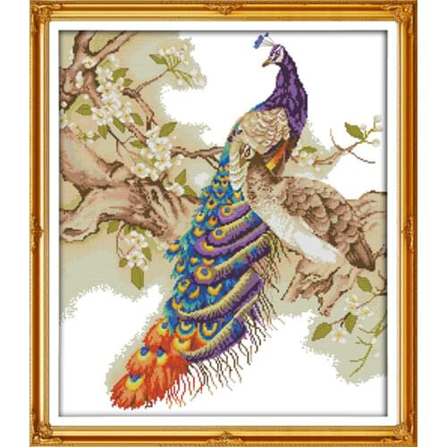 Peacock (2) cross stitch kit 14ct 11ct count print canvas stitching embroidery DIY handmade needlework