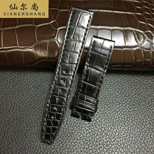 New Soft Crocodile Skin Watchbands Handmade Genuine Leather Belt Custom PORTOFINO Strap 20MM 22MM Luxury Alligator Watch Band 19