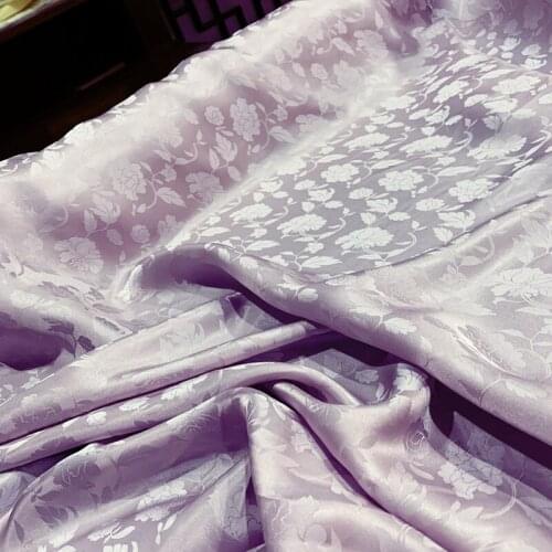 Original Jacquard chinese costume Purple Silk Fabric Chinese Mulberry Silk Fabric Cheongsam Lining Fabric